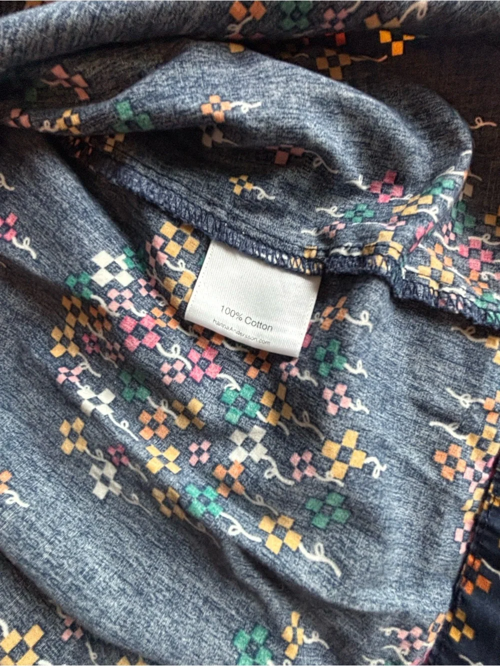 Hanna Andersson Navy Multicolor Floral Shift Dress Girls Size 8